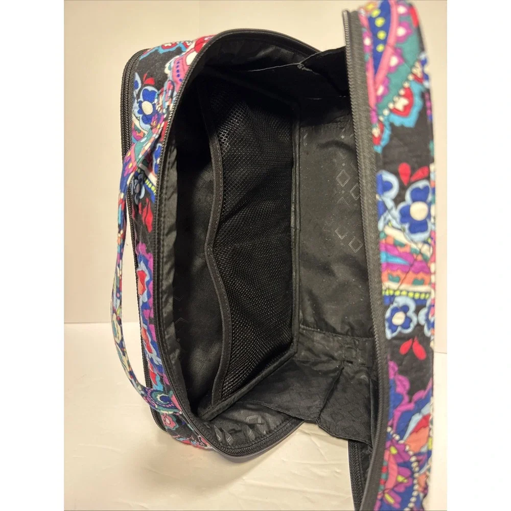 Vera Bradley Large Blush & Brush Makeup Case Cosmetic Bag - Haymarket Paisley